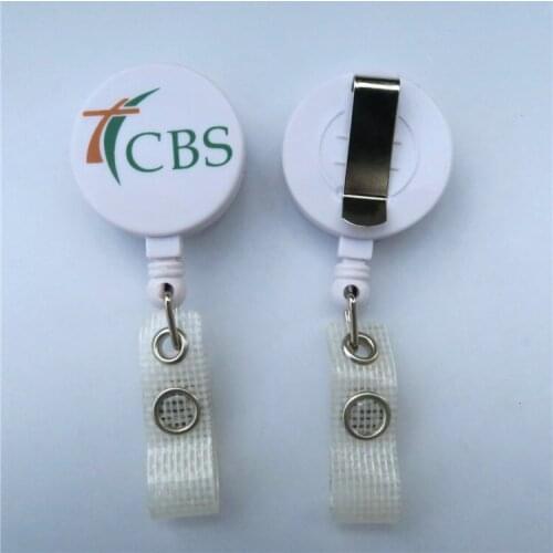 Free shipping 1000pcs/lot customized logo badge reel; promotional retractable plastic badge holder; belt clip BR28
