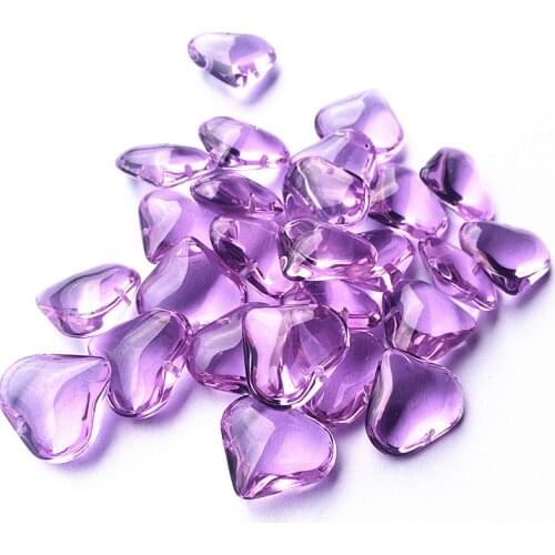 Free Shipping 20Pcs 22*22mm Fashion Purple Glass Heart Shape Smooth Beads For Diy Crystal Chandelier Pendants