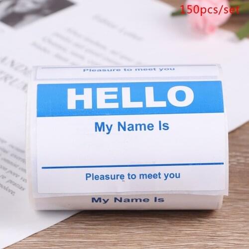 Name Tag Labels Hello My Name Is sticker 150PCS Baby Announcement Sticker Newborn Hospital Photography Props School Office