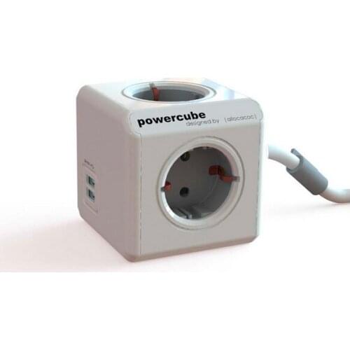 Cube multiplugs Allocacoc Power Cube USB Grey