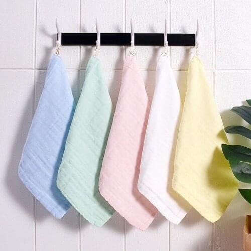 Baby Solid Color Handkerchief Soft Absorbent Gauze Burp Cloth Kids Wipe Cloth Newborn Face Towel Bibs Feeding Bath Towel 1pcs