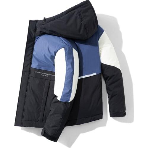 Mens down Jacket 2019 Mens down Feather Jacket Popular Brand MenS Wear Youth Casual Warm Hooded Jacket Mens