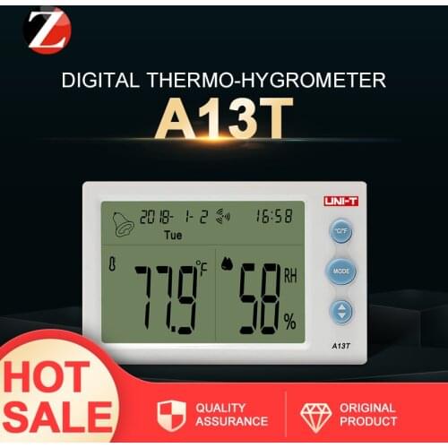 UNI-T UT13T Temperature Humidity Meter Alarm Clock Weather Station Indoor Outdoor Instrument Room Temperature