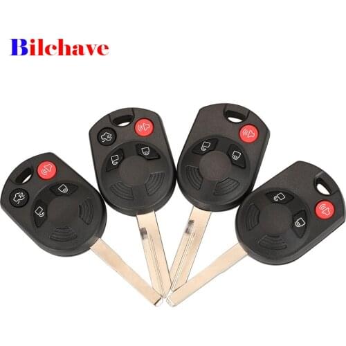 Bilchave 10pcs 4 Buttons Remote Car Key Shell Fob For Mercury Ford Edge Escape Expedition Flex Fusion Mustang Taurus Lincoln