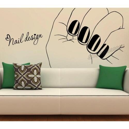 Manicure Wall Decal Vinyl Stickers Girl Hands Nails Nail Design Wall Stickers Nail Salon Beauty Salon Decor Design Murals C981