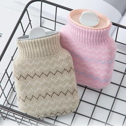 Cute Knitted Hand Warm Hot Water Bottle Mini Hot Water Bottles Portable Hand Warmer Girls Pocket Hand Feet Hot Water Bags