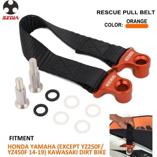 Motorcycle Orange 470MM 325MM Rear Rescue Strap Pull Belt Universal For HONDA YAMAHA KAWASAKI CR CRF XR YZ YZF WR WRF KX KXF KLX