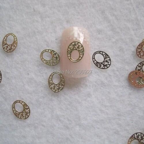 MS279-2 100pcs Gold Cute Circle Metal Sticker Nail Art Metal Sticker Nail Art Decoration Non-adhesive Sticker