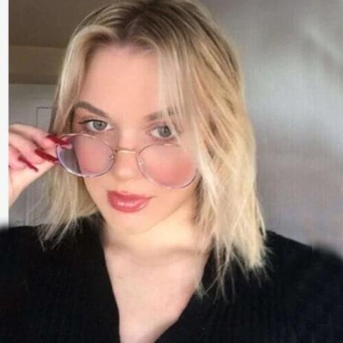 Vintage Glasses For Woman Sexy Round Metal Frame Eyeglasses Man Optical Eyewear Blue Light Blocking Gafas De Sol Oculos CM908