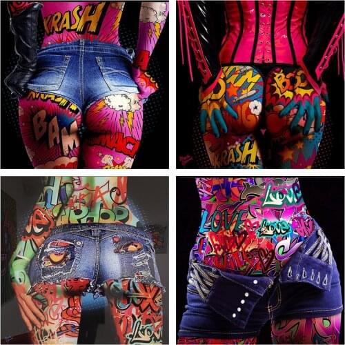 DIY Oil Painting By Numbers for Adults Anime Graffiti Pop Art Picture Color Draw Acrylic Paint on Canvas Kit Home Decor Gift