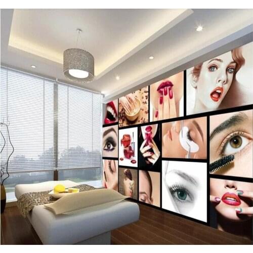 Wall paper European and American classic wallpaper fashion beauty salon eyebrows nail tooling background 3d wallpaper
