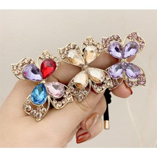 New Diamond Hair Rope Female Net Celebrity INS Sen Crystal Headdress Tied Hair Rope Tied Ponytail