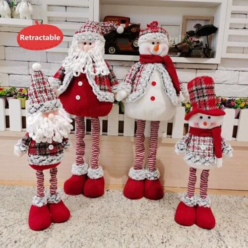 New Christmas Decoration Retractable Santa Claus Snowman Doll Ornaments Christmas Decoration Holiday Gifts