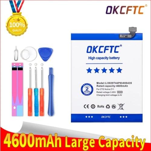 New OKCFTC Battery for ZTE Nubia Z11 Li3829T44P6h806435 NX531J High Quality 4600mAh Rechargeable Battery with Tools Gift