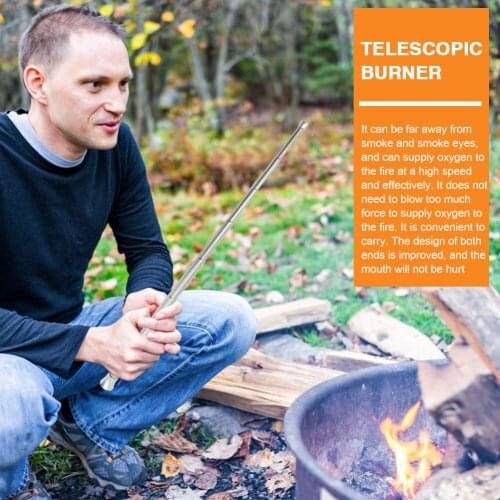 Cooking Blow Fire Tube Fire Pipe Survival Tool Portable Steel Outdoor Camping for Family Outdoor Camping Accessories