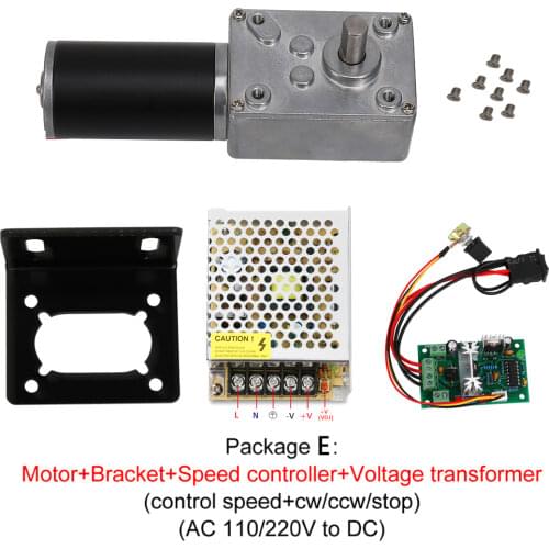 DC 12V/24V Reduction Motor 70kg.cm Large Torque High Power Worm Gear Motor Motor Rotating Table Door Self-lock 7rpm-470rpm