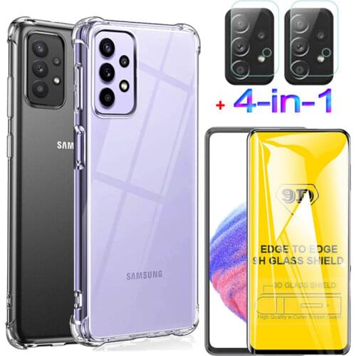 Anti-shock Clear Case for Samsung A22 Galaxy A72 A32 Silicone Phone Cases Samsung Galaxy A52 A32 4G/5G Protective Case Samsung A 72 Tempered Glass Samsung A52 Case Samsung A72 Soft Cover Samsung A32 samsung a 22