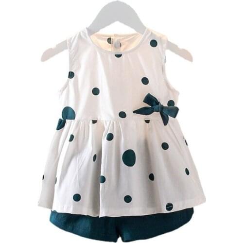 Summer Baby Boys Girls Polka Dot Clothes Children Dress Shorts2Pcs/Set Kids Casual Costume New Toddler Fashion Print Sport Suits