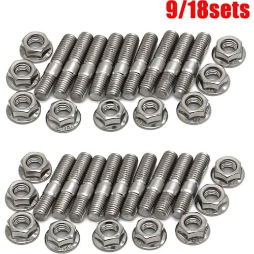 M8*40 Exhaust Manifold Stud Serrated Nuts Bolts Screws For B D Series Honda Civic Acura Integra V3 Stainless Steel Exhaust Stud