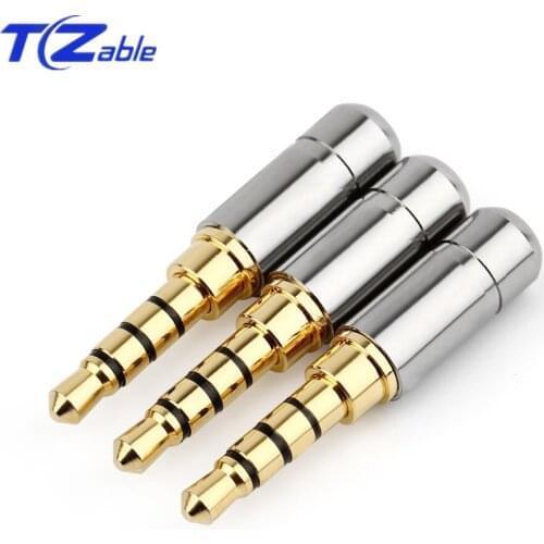 3.5mm Stereo Audio Jack Headphone Plug DIY HiFi Headphones Gold Plated Copper Connector Plug Headphones Audio Video Connector