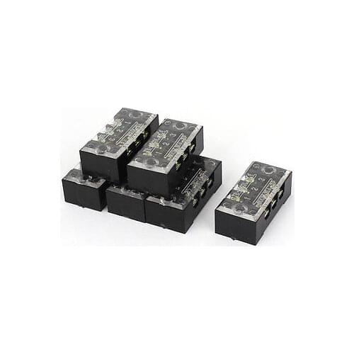 TB-1503 600V 15A 3-Position Covered Screw Terminal Barrier Block Strip 10 Pcs