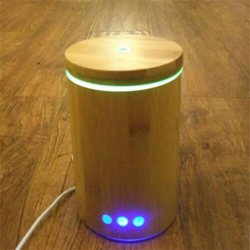 Free shipping 160ml real bamboo ultrasonic aroma diffuser essential oil humidifier mist maker with led light