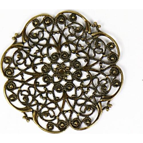 Vintage bronze metal flower craft scrapbooking handmade DIY embellishment 5pcs/lot