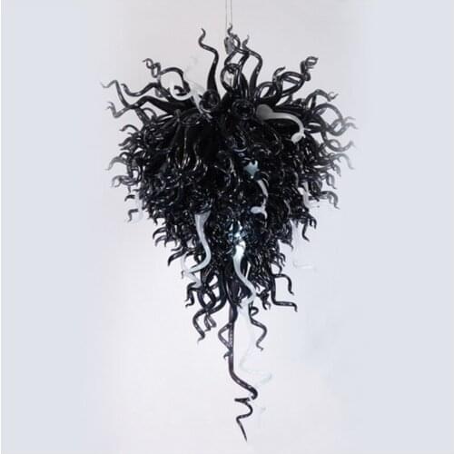 Vintage Black Blown murano Glass Chandeliers Modern Art Deco Hanging LED Large Chandelier Lightings