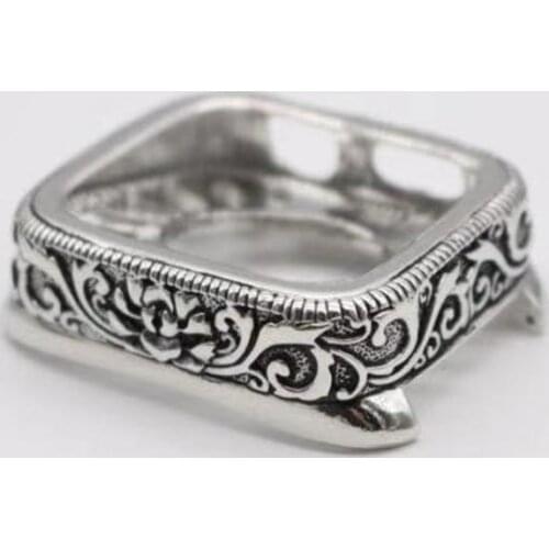 Vintage Embossed Cover Protective Case for Apple Watch SE 38/42MM 40/44MM High Quality Steel Bumper for iWatch Series 6 5 4 3 2