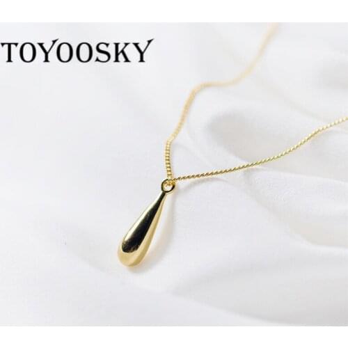 High Quality 925 Sterling Sliver Waterdrop Necklace Women Fine Jewelry Pendant Punk Link Chains Gothic Top Ins