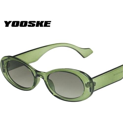 YOOSKE Small Oval Sunglasses for Women Retro Brand Designer Sun Glasses Men Gradient Vintage Round Eyewear Female Sunglass UV400