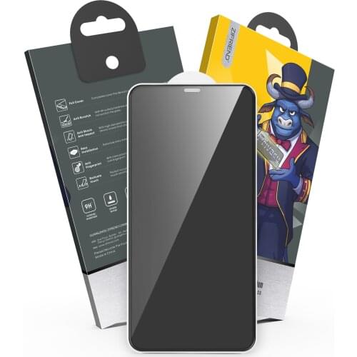 Privacy Screen Protector for iPhone, ZIFRIEND 2.5D 0.33mm Anti Spy Full Coverage Anti Scratch Bubble Free Tempered Glass