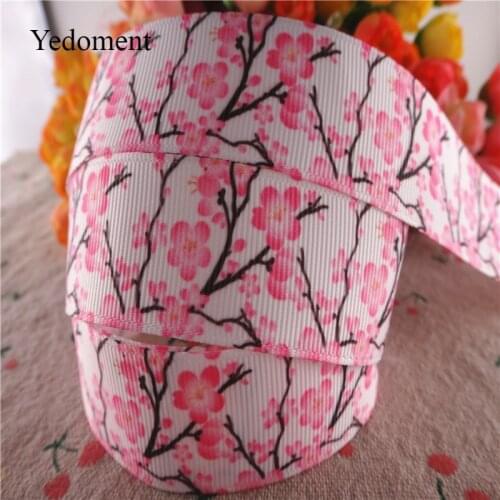 18042702, 1" 25mm 10 yards/lot flowers printed grosgrain ribbons gift packaging DIY handmade materials