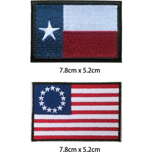 100 PCS Texas State Flag Embroidered Iron On Patch, Old Glory 13 States Jean Jacket Backpack DIY Clothing Accessories
