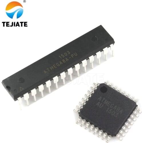 2PCS ATMEGA8L-8AU QFP-32 ATMEGA8A-PU DIP-28 8-bit with 8K Bytes In-System Programmable Flash ATMEGA8A-PU DIP Original IC