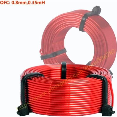 2PCS high purity oxygen 0.35mH 0.8mm free copper wire hollow frameless inductors for speakers frequency dividers copper coils