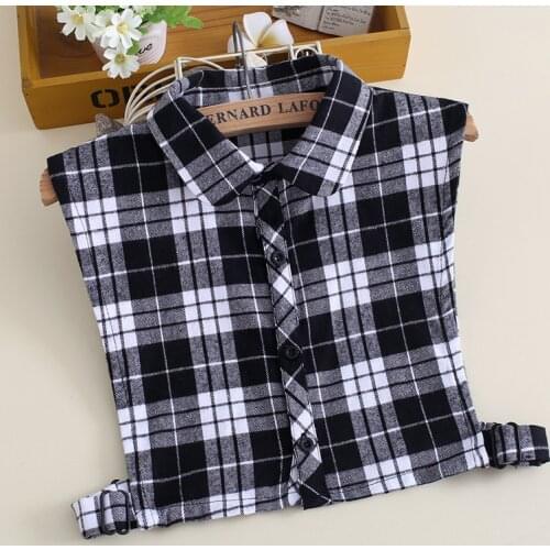2020 Detachable Collars for Women Ladies Fake Collar Plaid Female False Collar Blouse Lapel Shirt Faux Col Neckwear Decor