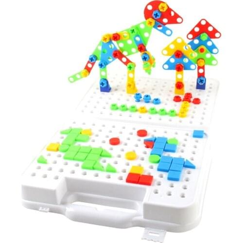 212Pc Drill Design Puzzle Creative Toys Manual Drill Screwdriver Assembly DIY STEM Educational Construction Set for Kids