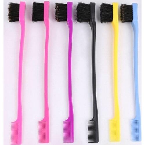 3pcs Beauty Double Sided Edge Control Hair Comb Hair Styling Hair Brush 2019 NEW Random Color