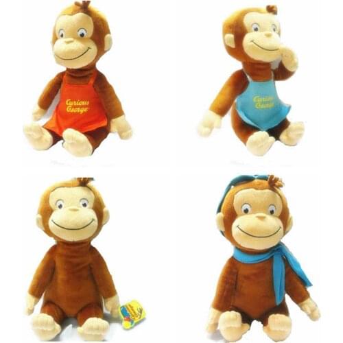 30cm Curious George Monkey Doll Stuffed&Animals Toys For Kids Christmas