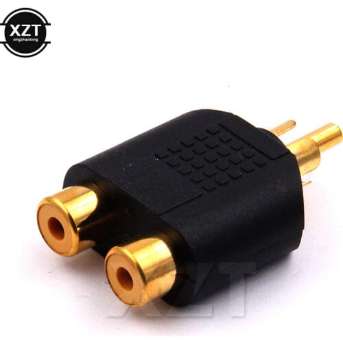 50pcs/Lot Hot Sale 3.5mm to RCA Lotus Head 3.5 Dual RCA Audio Connector Adapter Adapter