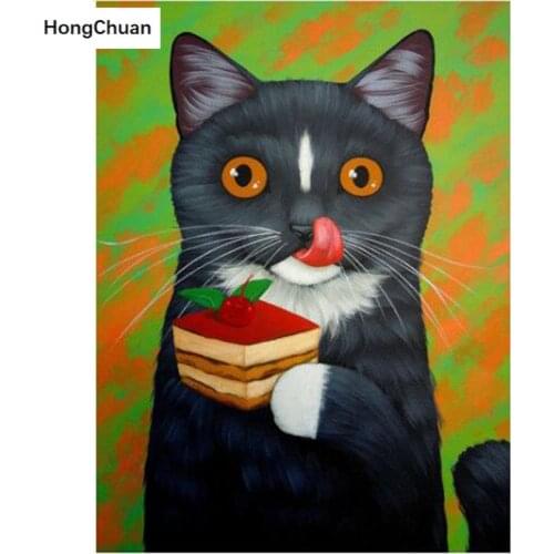 5D Diamond Painting Full Square/Round Diamond Embroidered Pastry Cat Handmade Rhinestone DIY Mosaic Home Decoration Gift
