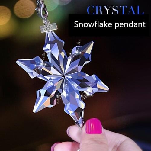 Car crystal Plush tail snowflake romantic Pendant Hanging pendant rear view mirror Pendant in vehicle Auto interior Decoration