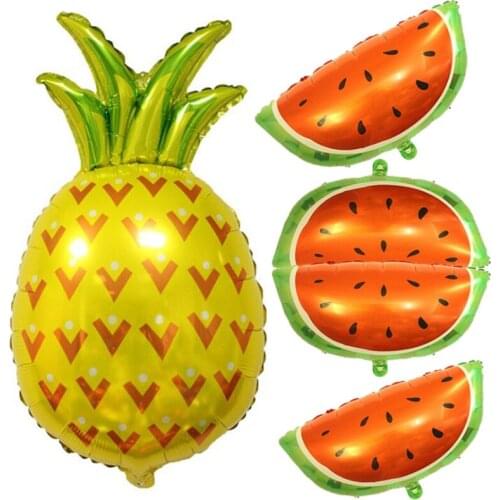 50pcs/lot free shipping Fruit Foil Helium Balloon Watermelon Strawberry Pineapple Summer Party Decoration Supplies Kids Toy