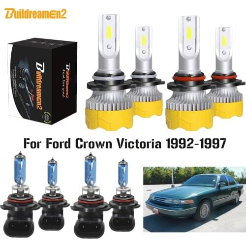 Buildreamen2 4 X Car LED Halogen Headlamp Bulb Headlight High Low Beam 12V For Ford Crown Victoria 1992 1993 1994 1995 1996 1997