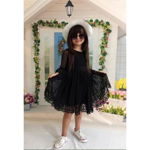 Girl Child Of Black Hat Laced Princess Pattern Dress