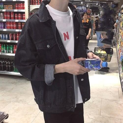 Mens Jeans Slim Fit MENS Jacket Jeans Coat Ins Vibrato Street Male Early Spring Mens Harajuku BF Wind All-Match Denim Jacket