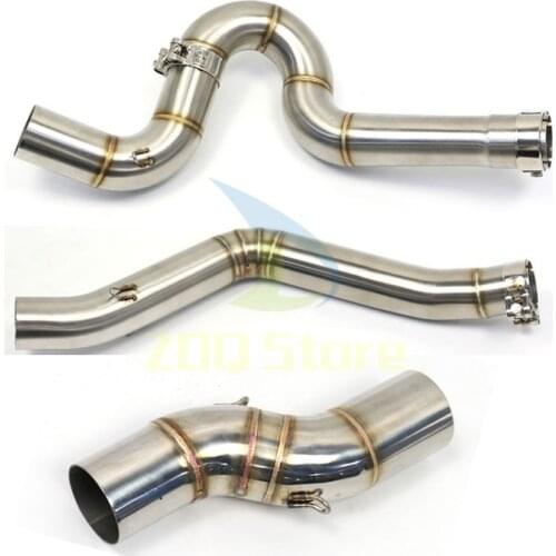 Motorcycle Exhaust Escape Moto Slip on Mid Middle Link Pipe Muffler For Benelli 502C 502X TRK502 TRK 502 2016 2017 2018 Pit Bike