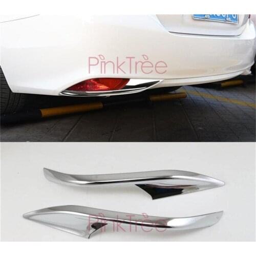Chrome Side Wing Rear Fog Lamp Cover Light Trim Panel Bumper For Toyota Vios 2017 Car Accessories
