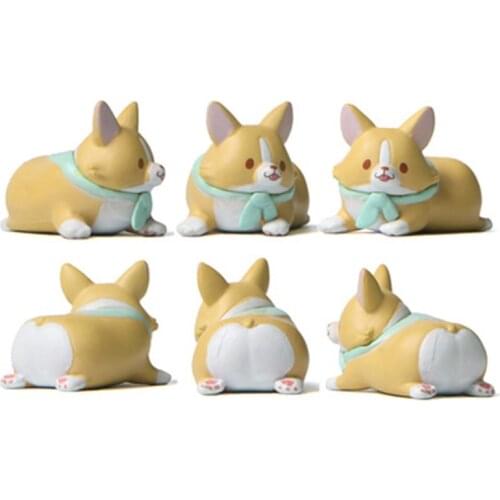 ZOCDOU 1 Piece Healing Warm Gourmet Bread And Corgi Small Statue Little Figurine Crafts Figure Ornament Miniatures